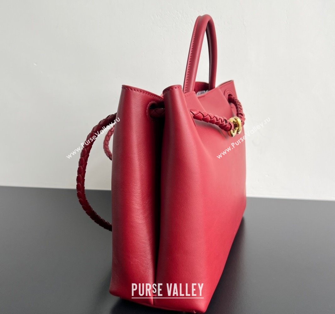 Bottega Veneta Medium Andiamo Top Handle Bag in Calfskin Leather Red 2025 810214 (WT-250519076)