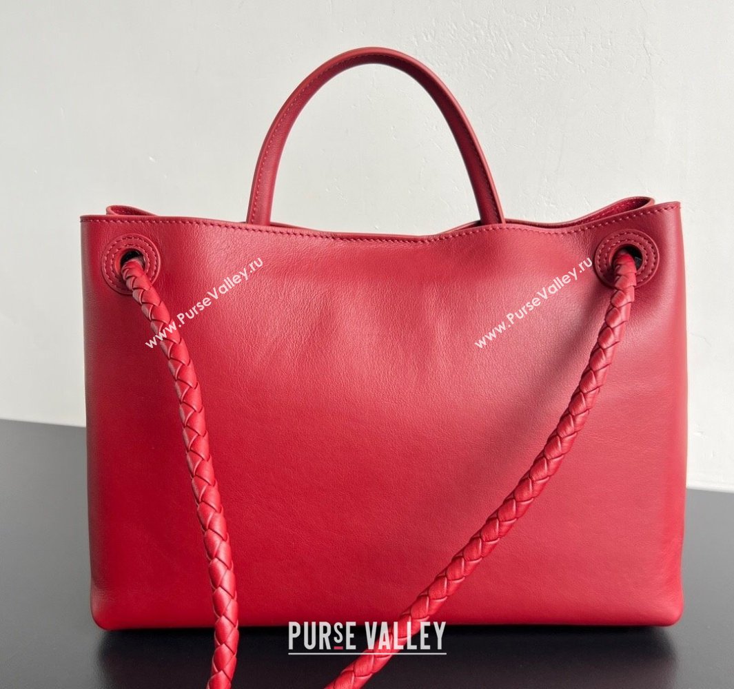 Bottega Veneta Medium Andiamo Top Handle Bag in Calfskin Leather Red 2025 810214 (WT-250519076)