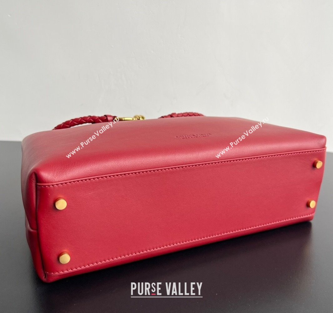 Bottega Veneta Medium Andiamo Top Handle Bag in Calfskin Leather Red 2025 810214 (WT-250519076)