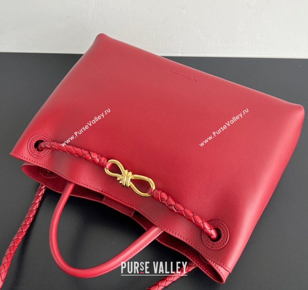 Bottega Veneta Medium Andiamo Top Handle Bag in Calfskin Leather Red 2025 810214 (WT-250519076)