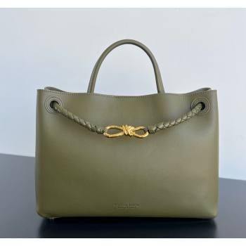 Bottega Veneta Medium Andiamo Top Handle Bag in Calfskin Leather Green2 2025 810214 (WT-250519079)