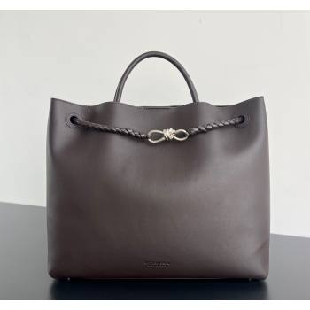 Bottega Veneta Large Andiamo Top Handle Bag in Calfskin Leather Fondant Brown/Silver 2025 806010 (WT-250519082)