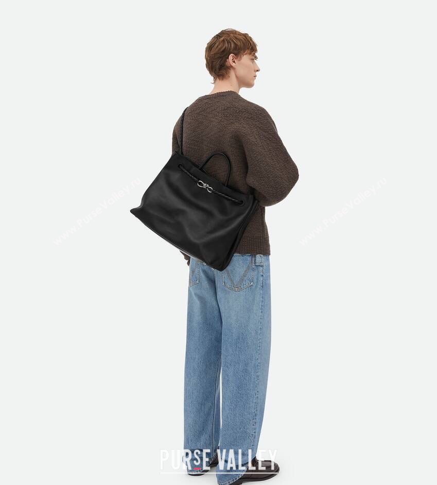 Bottega Veneta Large Andiamo Top Handle Bag in Calfskin Leather Fondant Brown/Silver 2025 806010 (WT-250519082)