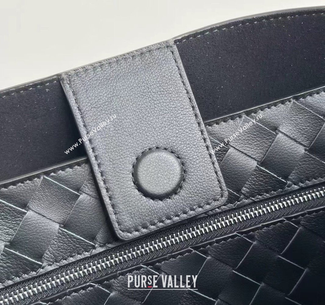 Bottega Veneta Large Andiamo Top Handle Bag in Calfskin Leather Black/Silver 2025 806010 (WT-250519081)