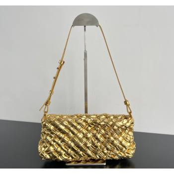 Bottega Veneta Kalimero Cha-Cha Clutch Bag in Intrecciato Leather 785780 Gold 2025 (WT-250519088)