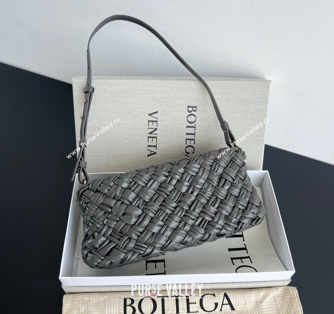 Bottega Veneta Kalimero Cha-Cha Clutch Bag in Intrecciato Leather 785780 Lapilli Grey 2025 (WT-250519087)