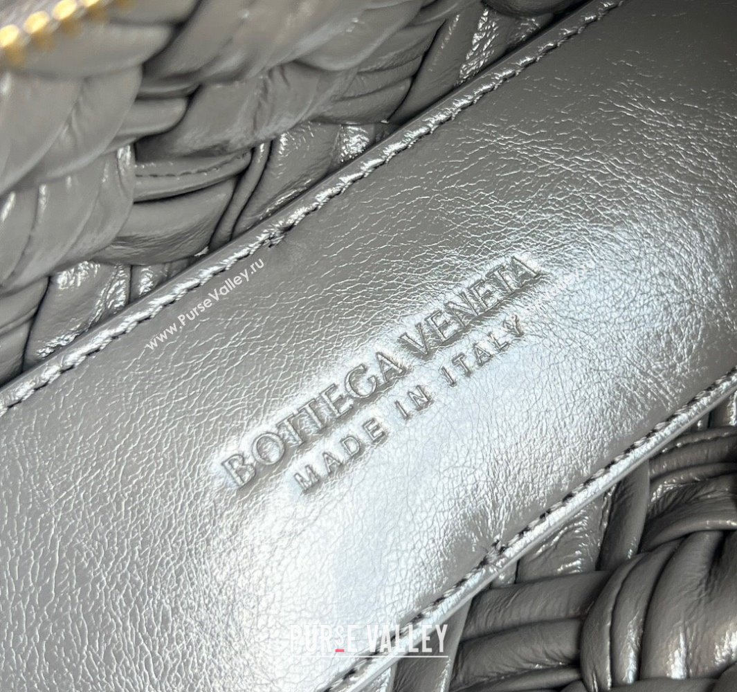 Bottega Veneta Kalimero Cha-Cha Clutch Bag in Intrecciato Leather 785780 Lapilli Grey 2025 (WT-250519087)