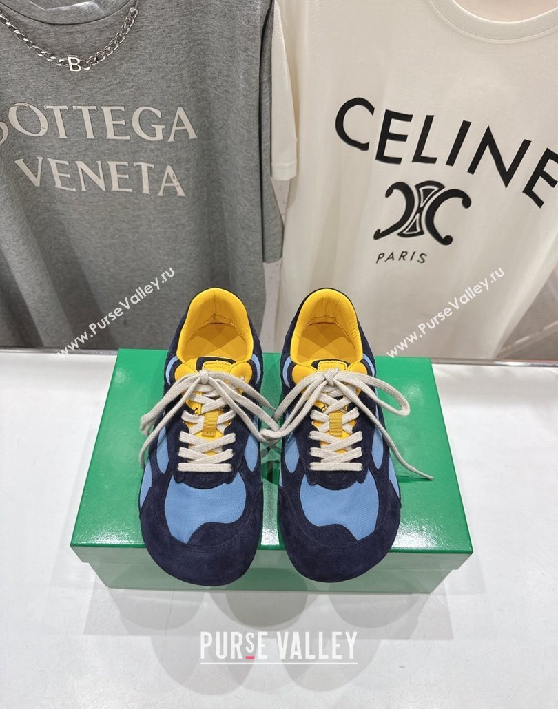 Bottega Veneta Orbit Flash Sneakers in Suede and Nylon Blue 2025 838384 (MD-250604039)