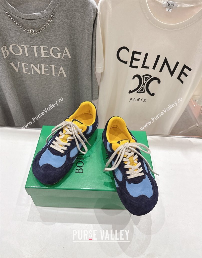 Bottega Veneta Orbit Flash Sneakers in Suede and Nylon Blue 2025 838384 (MD-250604039)
