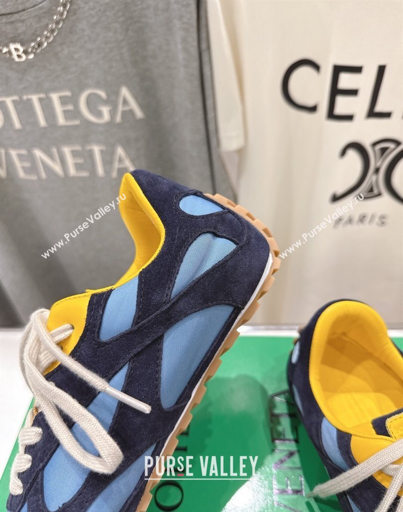 Bottega Veneta Orbit Flash Sneakers in Suede and Nylon Blue 2025 838384 (MD-250604039)