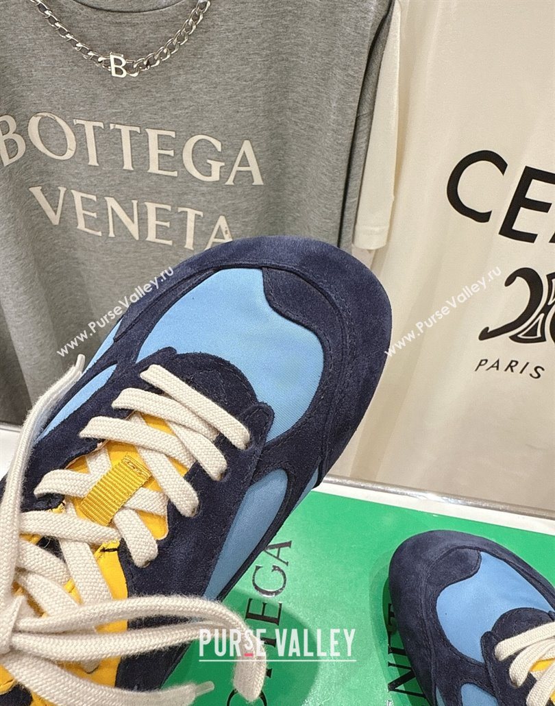 Bottega Veneta Orbit Flash Sneakers in Suede and Nylon Blue 2025 838384 (MD-250604039)