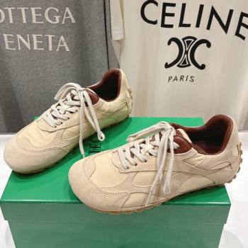 Bottega Veneta Orbit Flash Sneakers in Suede and Nylon Beige 2025 838384 (MD-250604040)