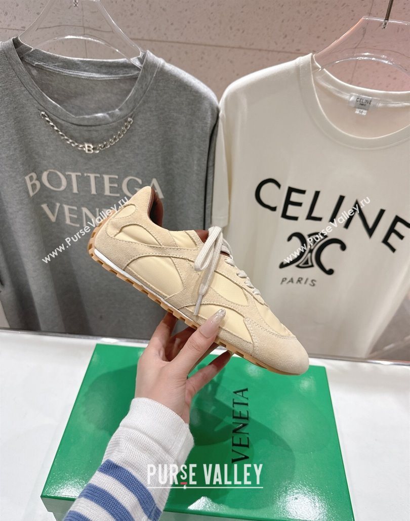 Bottega Veneta Orbit Flash Sneakers in Suede and Nylon Beige 2025 838384 (MD-250604040)