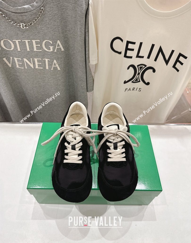 Bottega Veneta Orbit Flash Sneakers in Suede and Nylon Black 2025 838384 (MD-250604041)