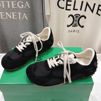 Bottega Veneta Orbit Flash Sneakers in Suede and Nylon Black 2025 838384 (MD-250604041)
