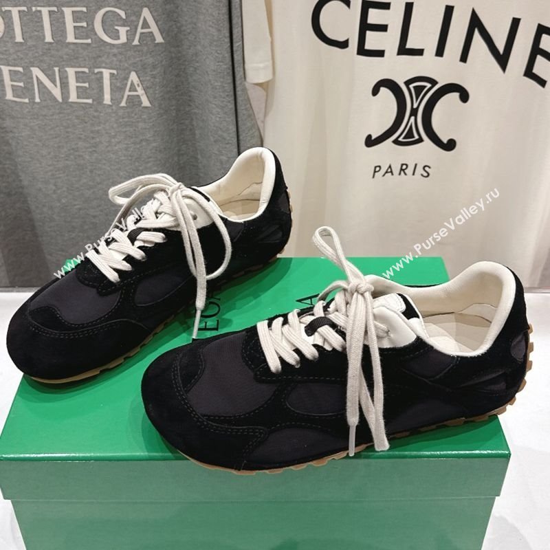 Bottega Veneta Orbit Flash Sneakers in Suede and Nylon Black 2025 838384 (MD-250604041)