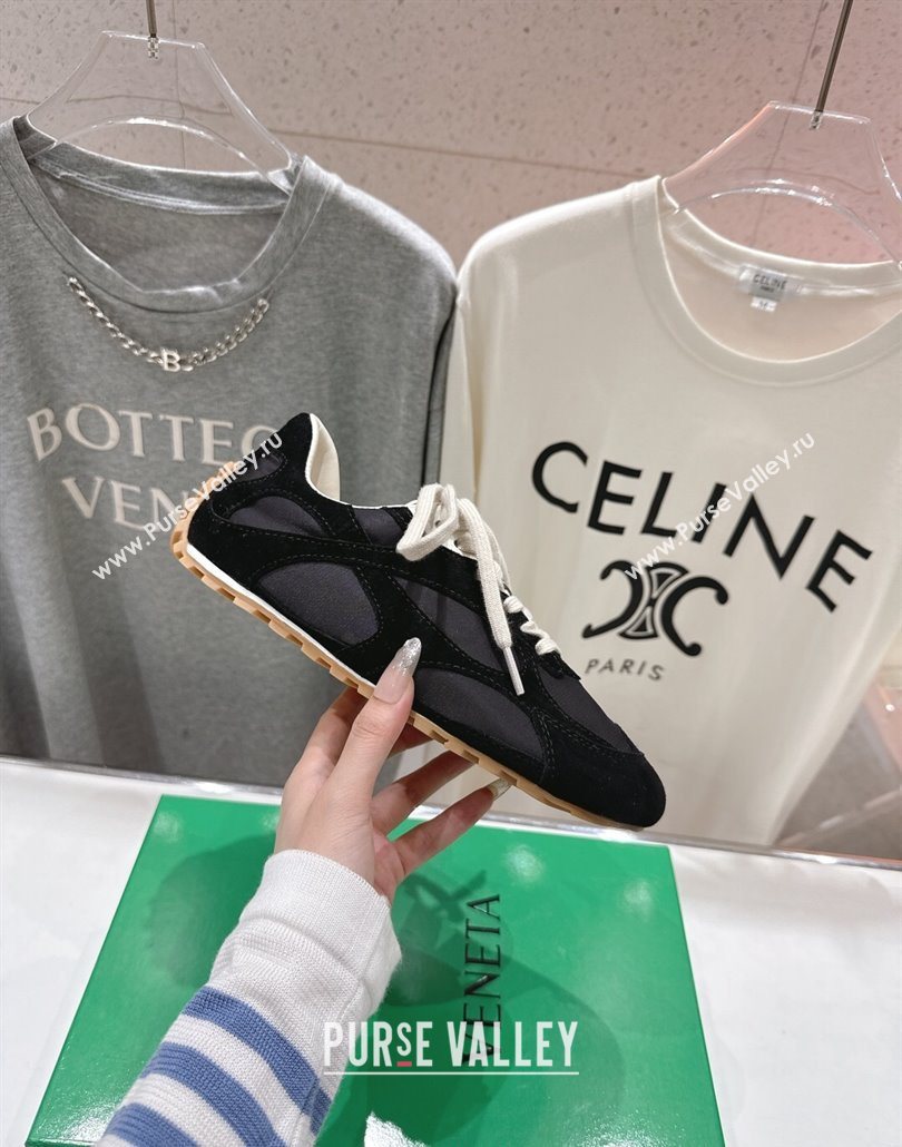 Bottega Veneta Orbit Flash Sneakers in Suede and Nylon Black 2025 838384 (MD-250604041)