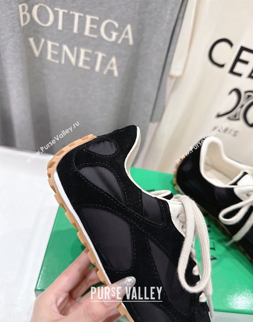 Bottega Veneta Orbit Flash Sneakers in Suede and Nylon Black 2025 838384 (MD-250604041)