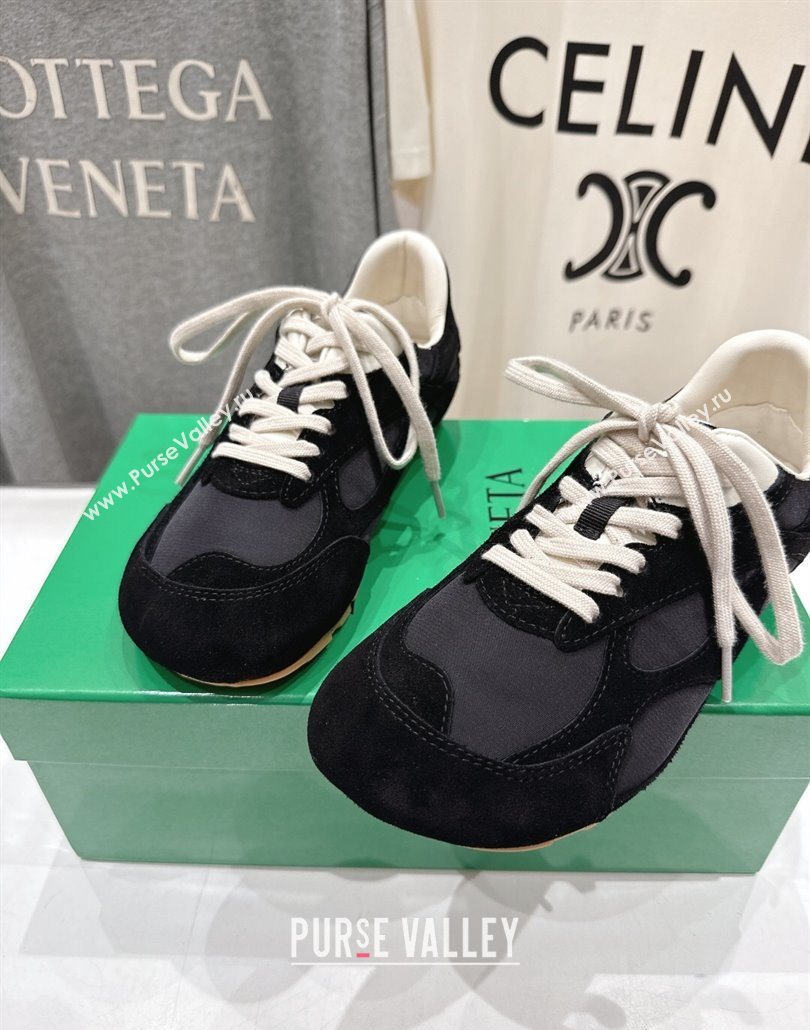 Bottega Veneta Orbit Flash Sneakers in Suede and Nylon Black 2025 838384 (MD-250604041)