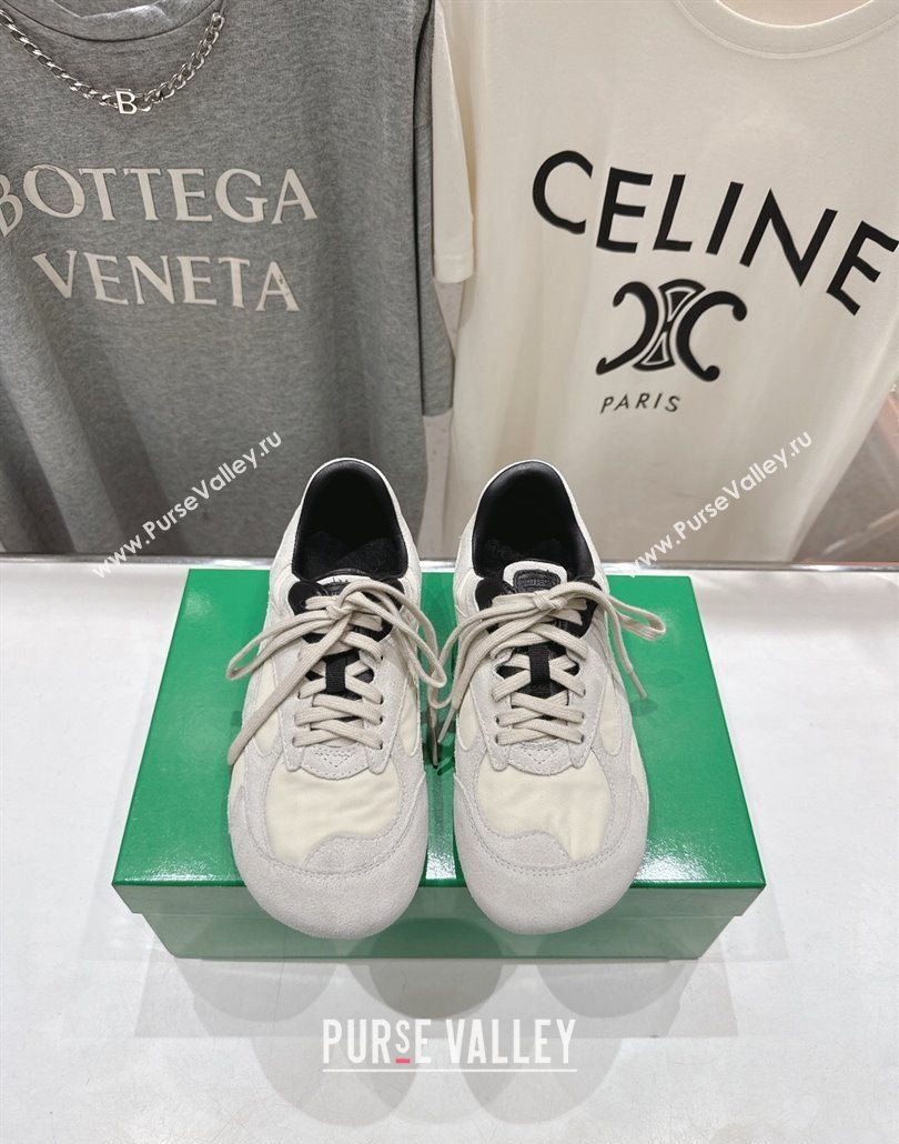 Bottega Veneta Orbit Flash Sneakers in Suede and Nylon White 2025 838384 (MD-250604042)