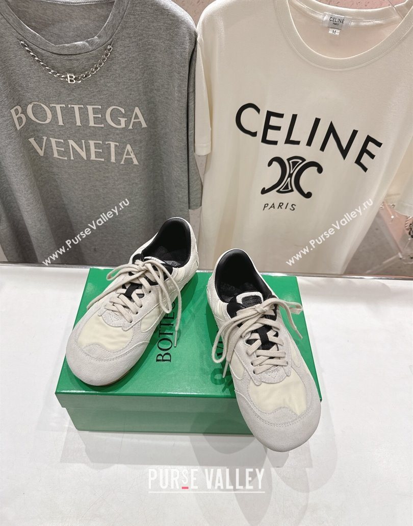 Bottega Veneta Orbit Flash Sneakers in Suede and Nylon White 2025 838384 (MD-250604042)