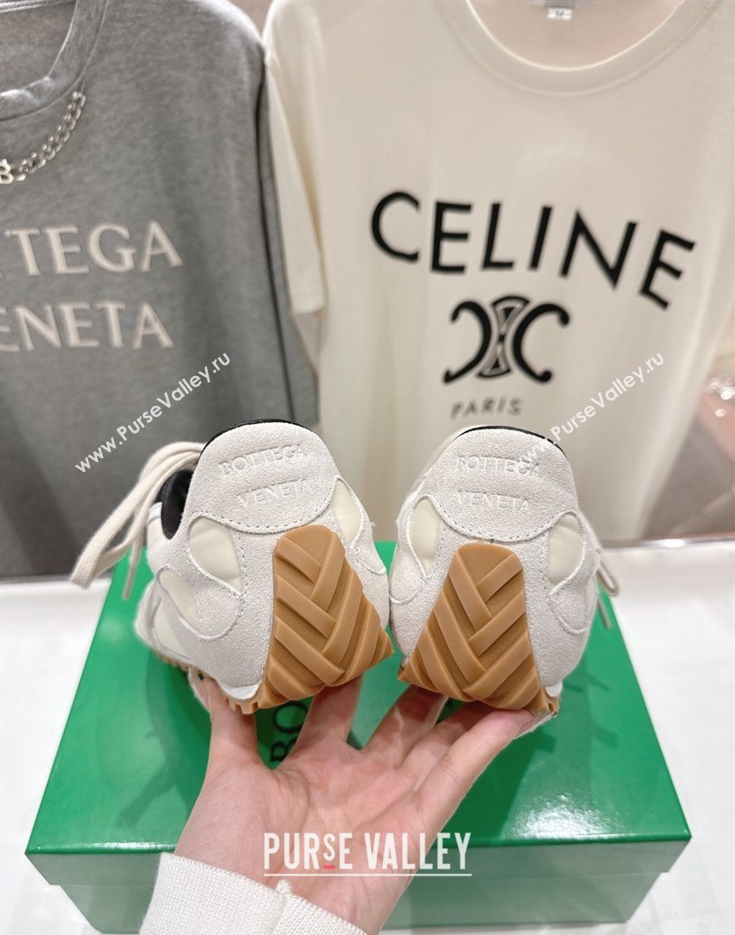 Bottega Veneta Orbit Flash Sneakers in Suede and Nylon White 2025 838384 (MD-250604042)