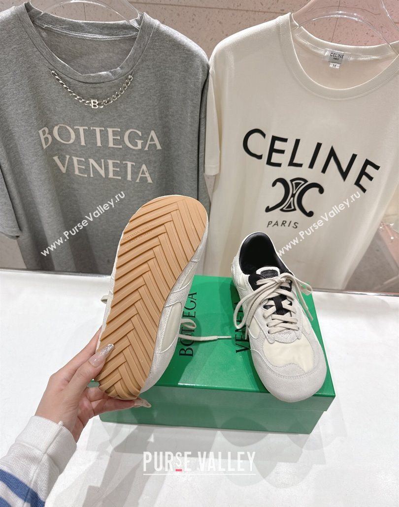 Bottega Veneta Orbit Flash Sneakers in Suede and Nylon White 2025 838384 (MD-250604042)