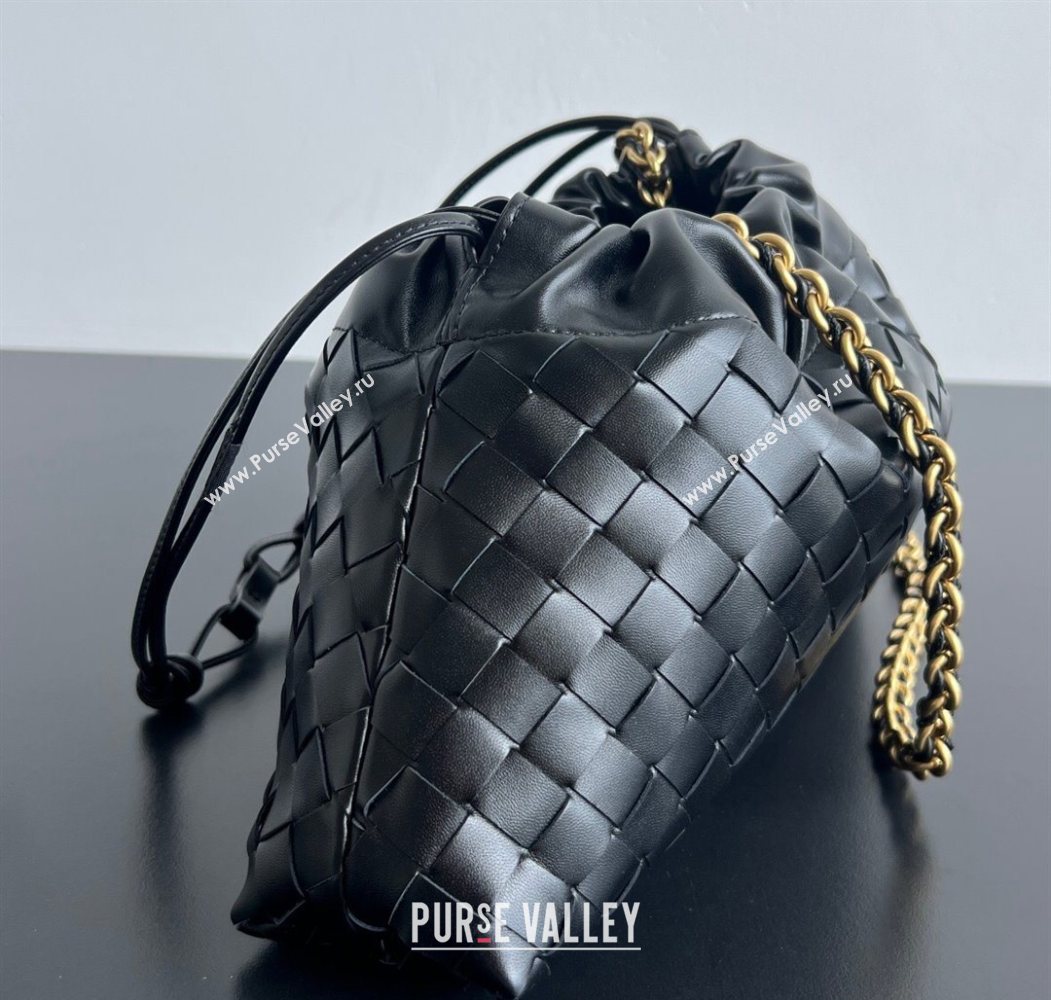 Bottega Veneta Dustbag Notte in Intrecciato Leather Black 2025 839394 (WT-250624037)