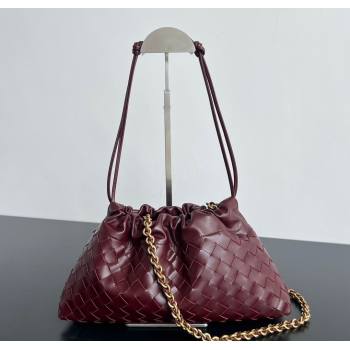 Bottega Veneta Dustbag Notte in Intrecciato Leather Barolo Red 2025 839394 (WT-250624038)