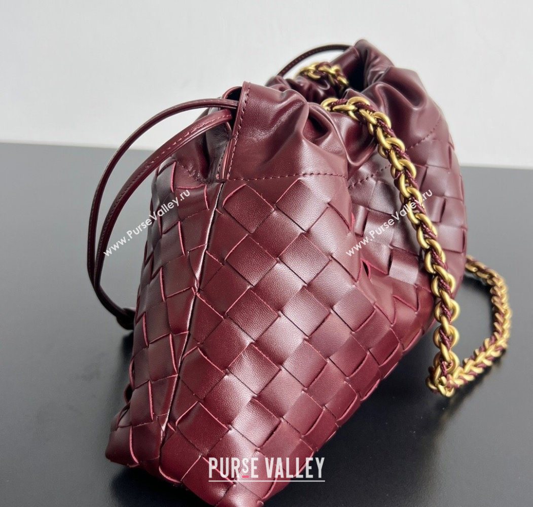 Bottega Veneta Dustbag Notte in Intrecciato Leather Barolo Red 2025 839394 (WT-250624038)