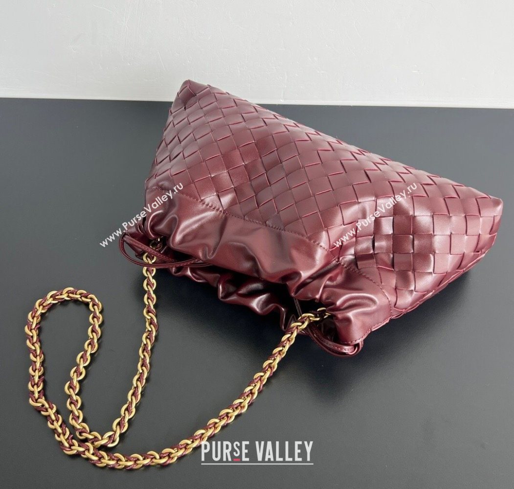 Bottega Veneta Dustbag Notte in Intrecciato Leather Barolo Red 2025 839394 (WT-250624038)