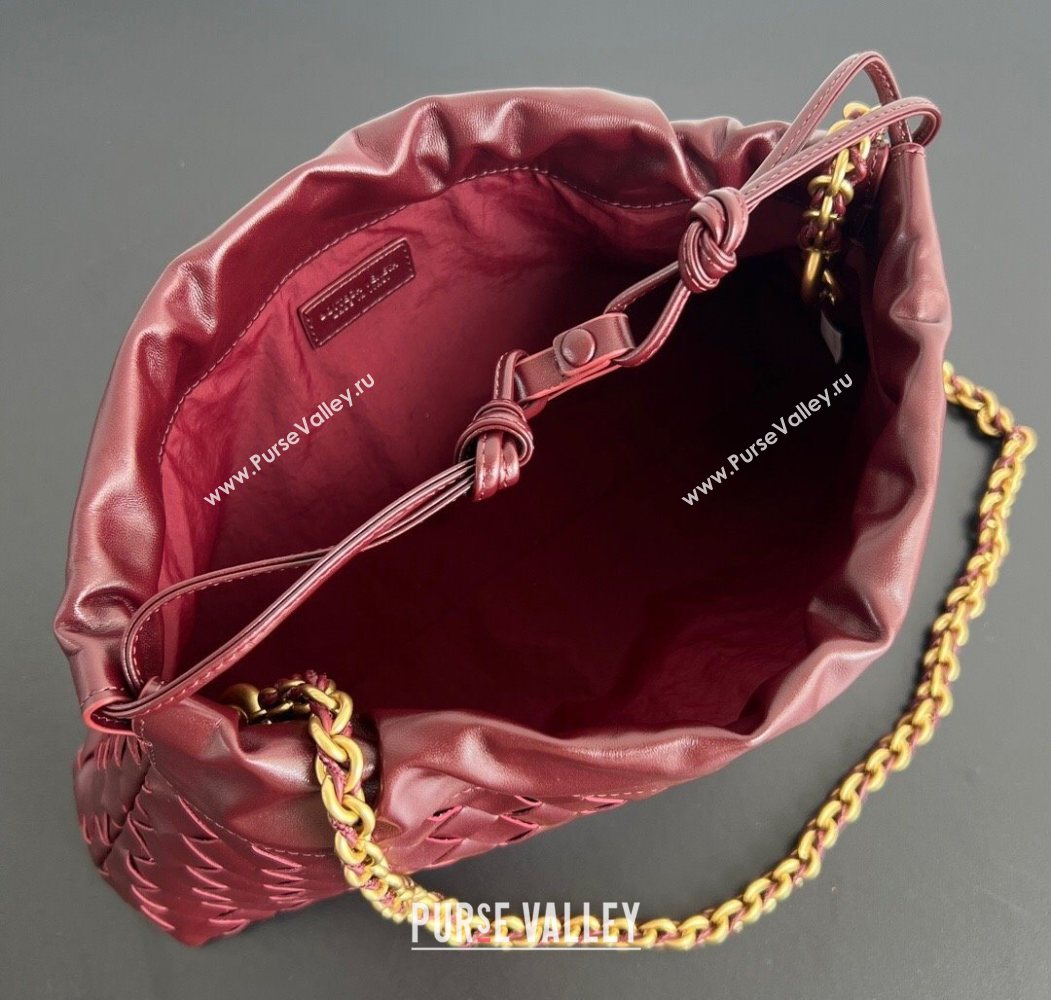 Bottega Veneta Dustbag Notte in Intrecciato Leather Barolo Red 2025 839394 (WT-250624038)