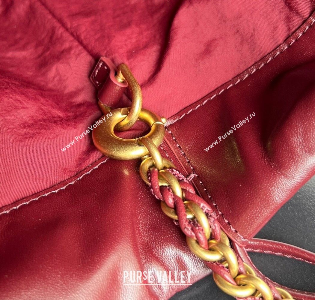 Bottega Veneta Dustbag Notte in Intrecciato Leather Barolo Red 2025 839394 (WT-250624038)