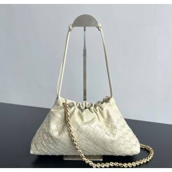Bottega Veneta Dustbag Notte in Intrecciato Leather Sea salt White 2025 839394 (WT-250624039)