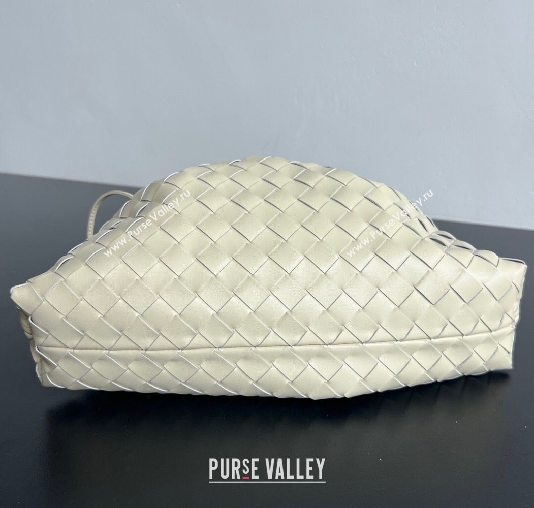 Bottega Veneta Dustbag Notte in Intrecciato Leather Sea salt White 2025 839394 (WT-250624039)
