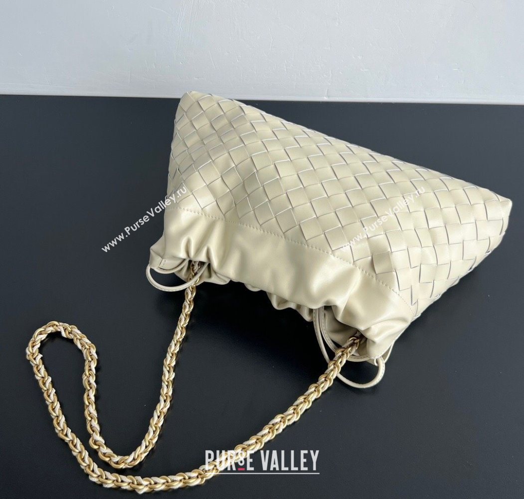 Bottega Veneta Dustbag Notte in Intrecciato Leather Sea salt White 2025 839394 (WT-250624039)