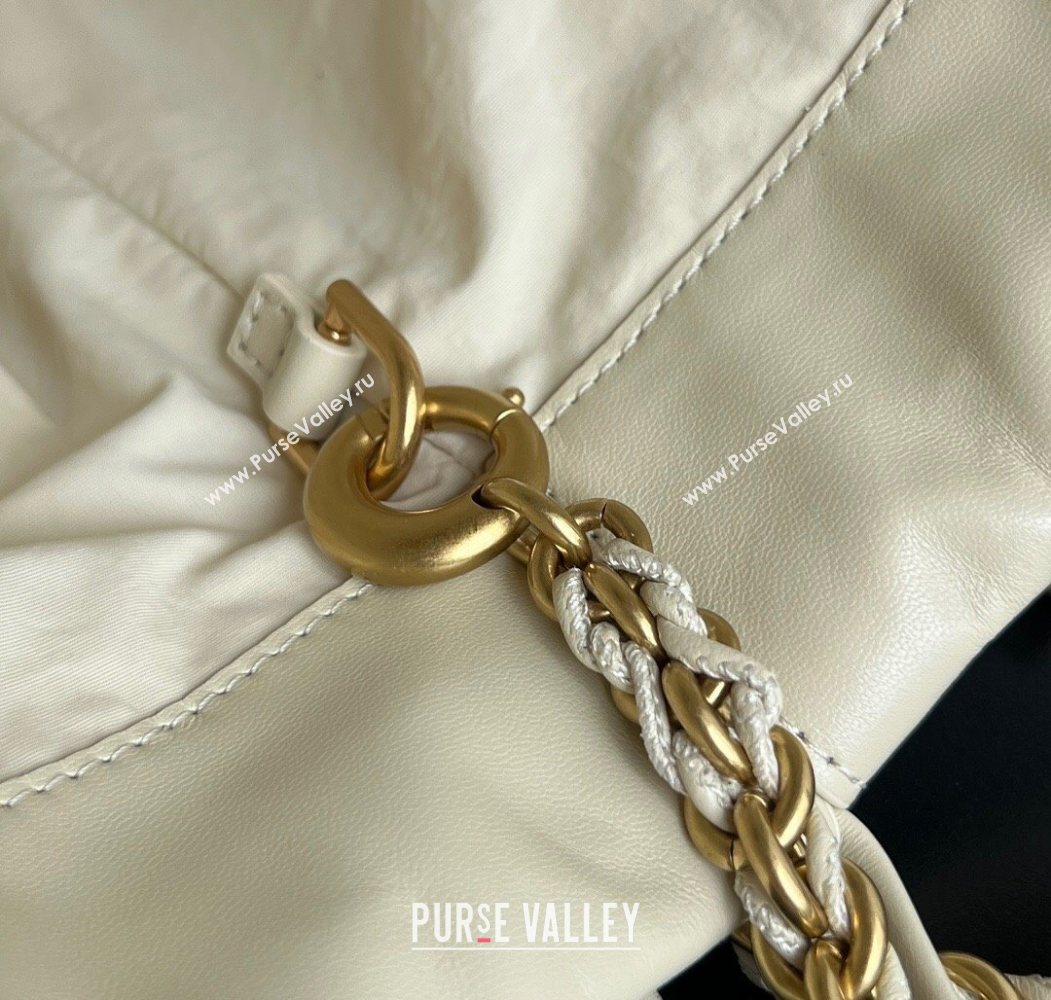 Bottega Veneta Dustbag Notte in Intrecciato Leather Sea salt White 2025 839394 (WT-250624039)