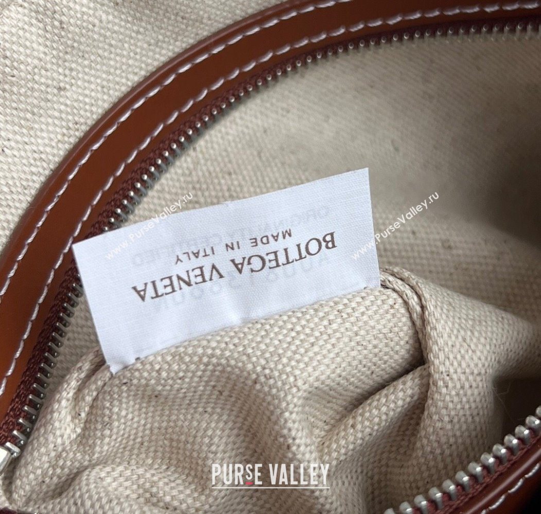 Bottega Veneta Mens Small Camera Bag in Intrecciato Leather White/Brown 2025 755923 (WT-250624041)
