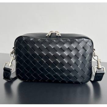 Bottega Veneta Mens Small Camera Bag in Intrecciato Leather Black 2025 755923 (WT-250624042)