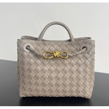 Bottega Veneta Small Andiamo Top Handle Bag in Intrecciato Leather Lime Grey 2025 743568 (WT-250624051)