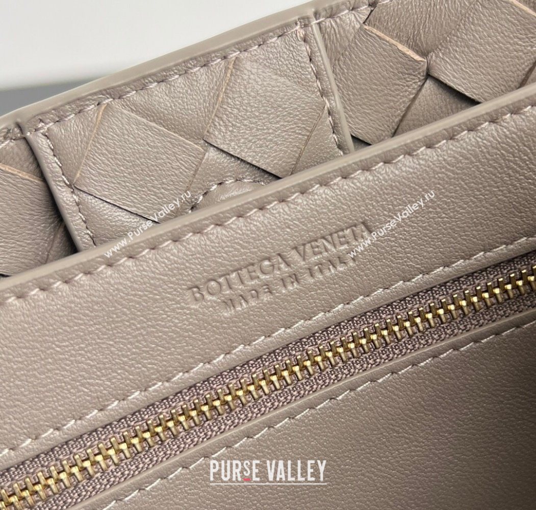 Bottega Veneta Small Andiamo Top Handle Bag in Intrecciato Leather Lime Grey 2025 743568 (WT-250624051)
