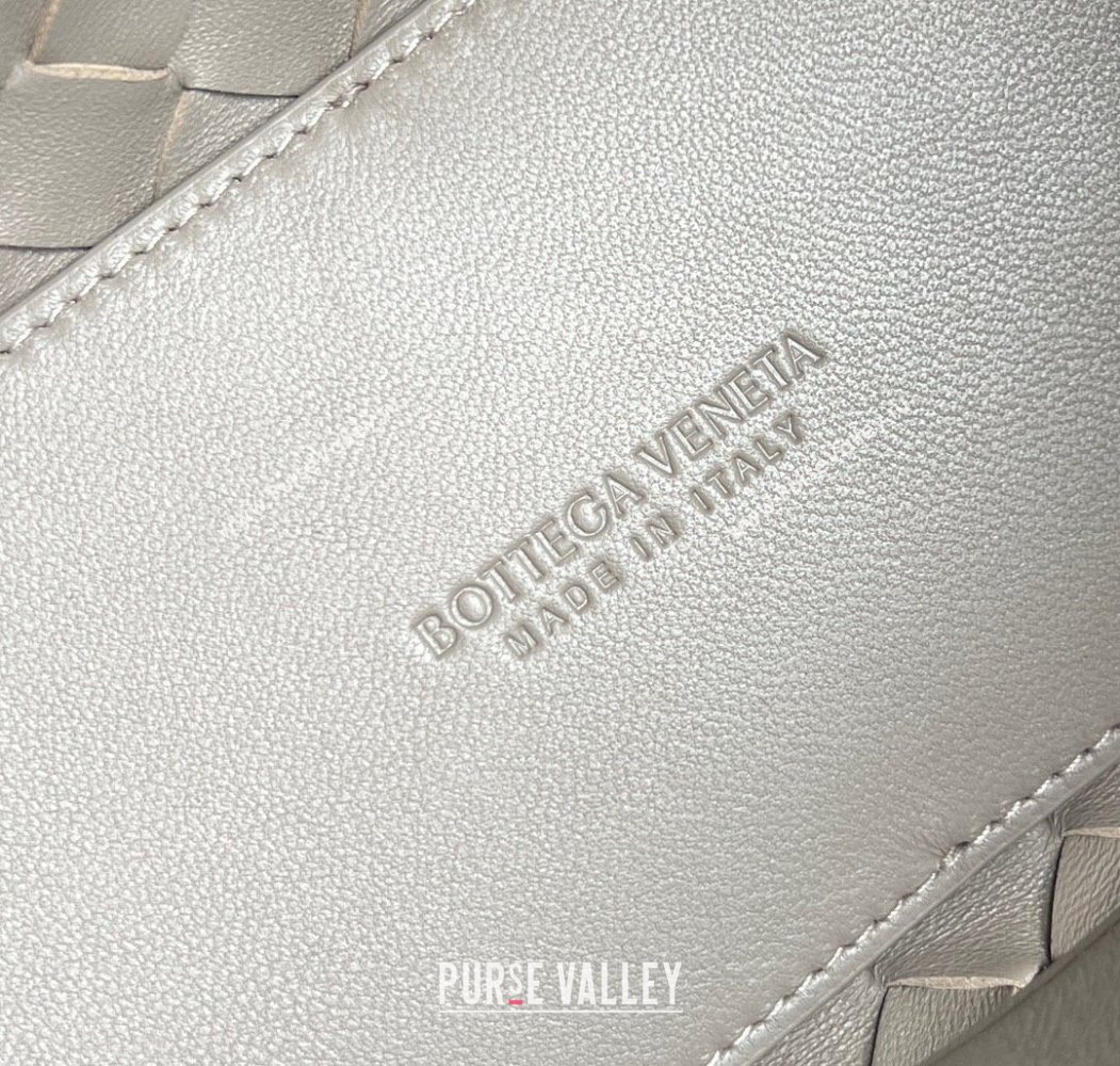 Bottega Veneta Small Andiamo Top Handle Bag in Intrecciato Leather Lime Grey 2025 743568 (WT-250624051)