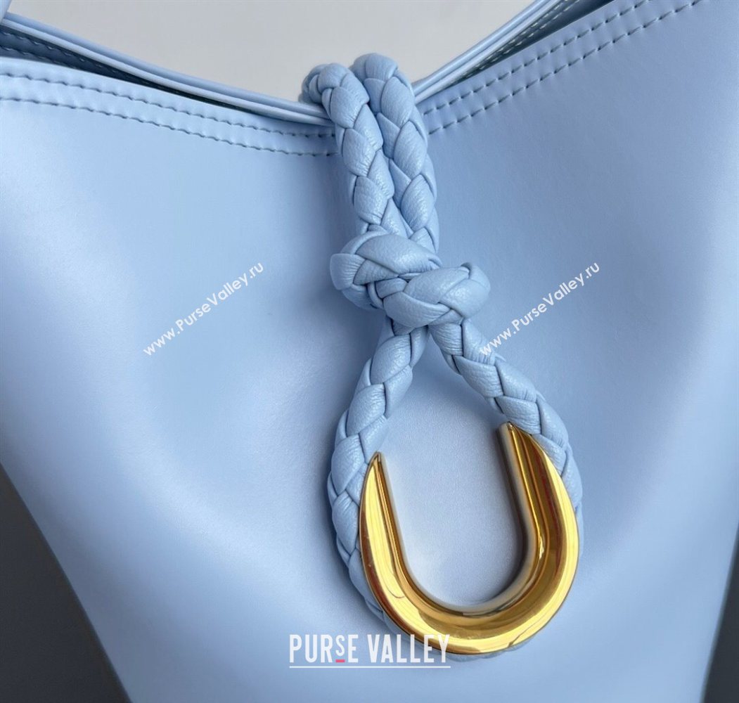 Bottega Veneta Small Liberta Bucket Bag in Smooth Leather 815244 Lunar Blue 2025 (WT-250624064)