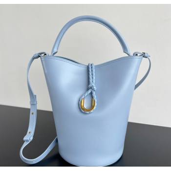 Bottega Veneta Liberta Bucket Bag in Smooth Leather 806038 Lunar Blue 2025 (WT-250624065)