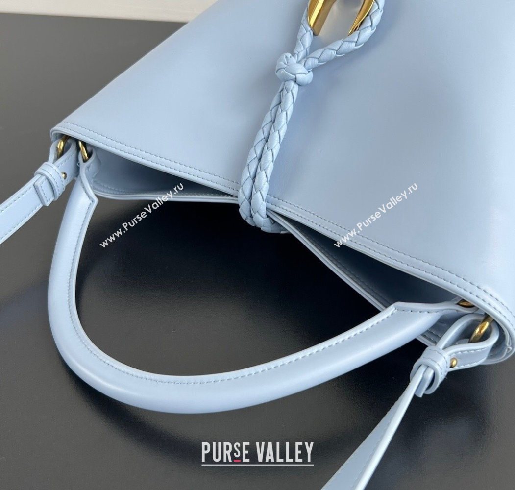 Bottega Veneta Liberta Bucket Bag in Smooth Leather 806038 Lunar Blue 2025 (WT-250624065)