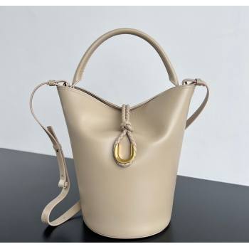 Bottega Veneta Liberta Bucket Bag in Smooth Leather 806038 Ecru Beige 2025 (WT-250624067)