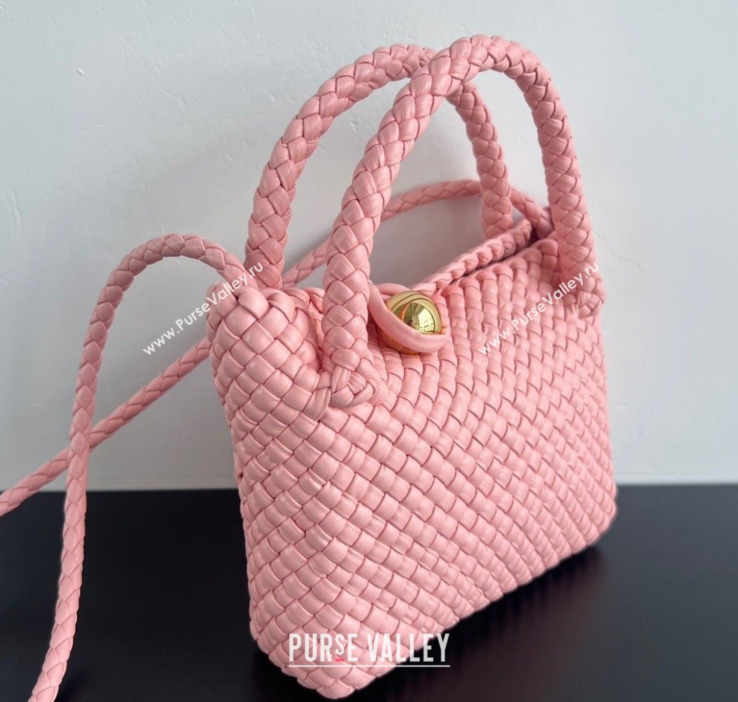 Bottega Veneta Mini Tosca Bag with Gold-Tone Ball 776755 Rose Pink 2024 (WT-250624035)