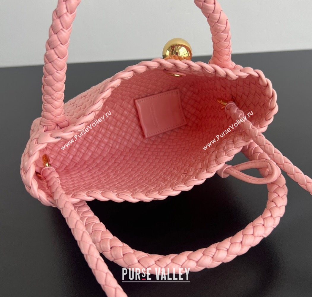 Bottega Veneta Mini Tosca Bag with Gold-Tone Ball 776755 Rose Pink 2024 (WT-250624035)