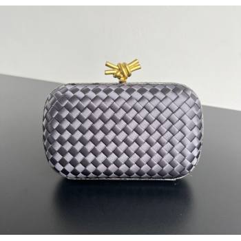 Bottega Veneta Classic Knot Clutch in Intreccio Satin Dark Grey 2025 BV062501 (YX-250625012)