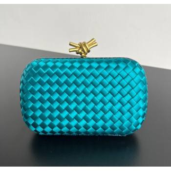 Bottega Veneta Classic Knot Clutch in Intreccio Satin Blue 02 2025 BV062501 (YX-250625002)